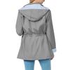 Womens Raincoats With Hood  Lightweight Outdoor Hooded Waterproof Windbreaker Solid Trench Coat Jacket Plus Size