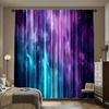 2pcs Blue-Purple Galaxy Fabric Curtains – Rod Pocket Design, Ideal for Kitchen Living Room and Bedroom Decor