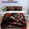 3pcs Anime Samurai Theme Comforter Set with One Quilt Cover and Two Pillowcases (No Core), Perfect for Bedroom and Guest Room Decoration, Festive Gift