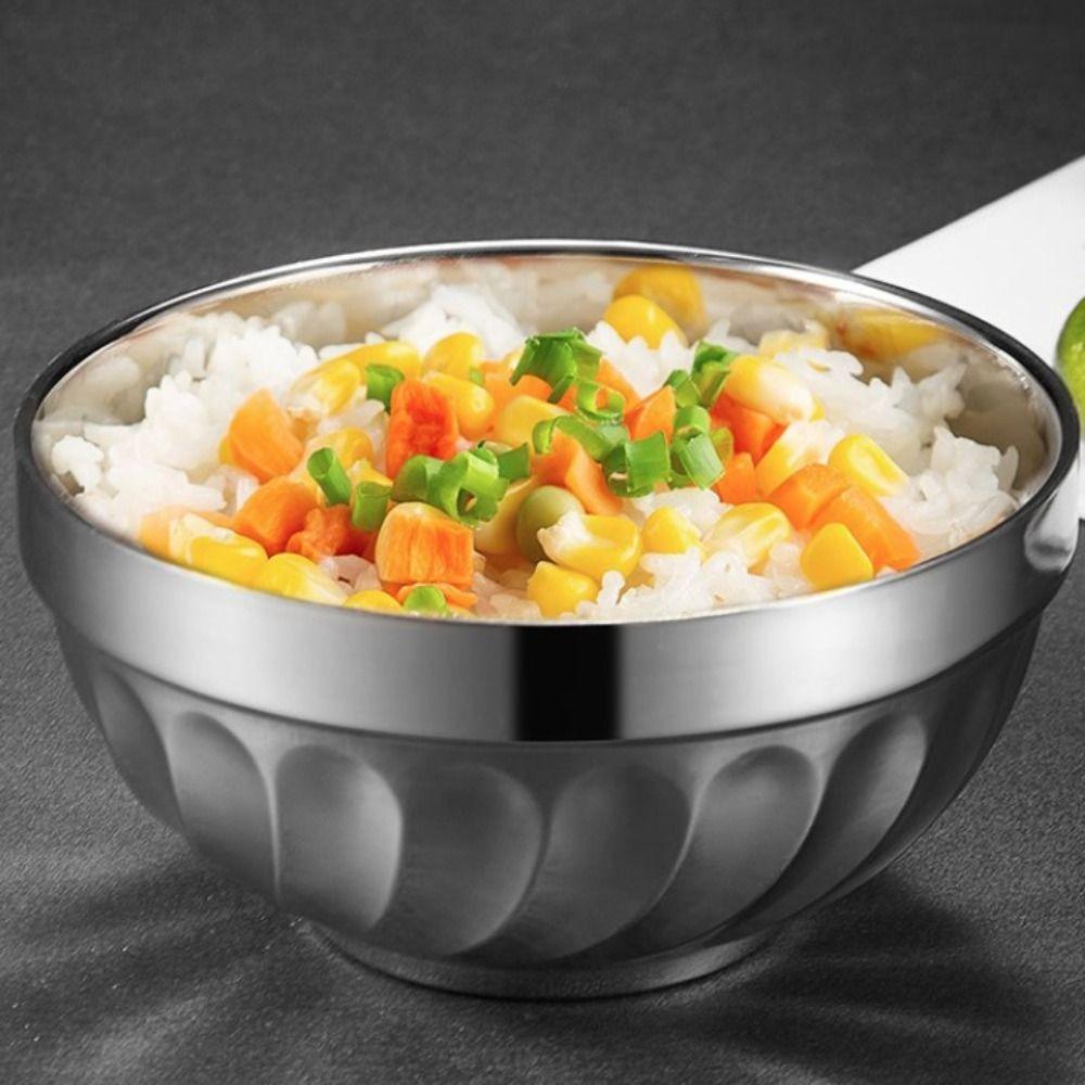 Anti Scalding Stainless Steel Bowl Fell -resistant Canteen Bowl Ramen Bowl Soup Bowl  Children