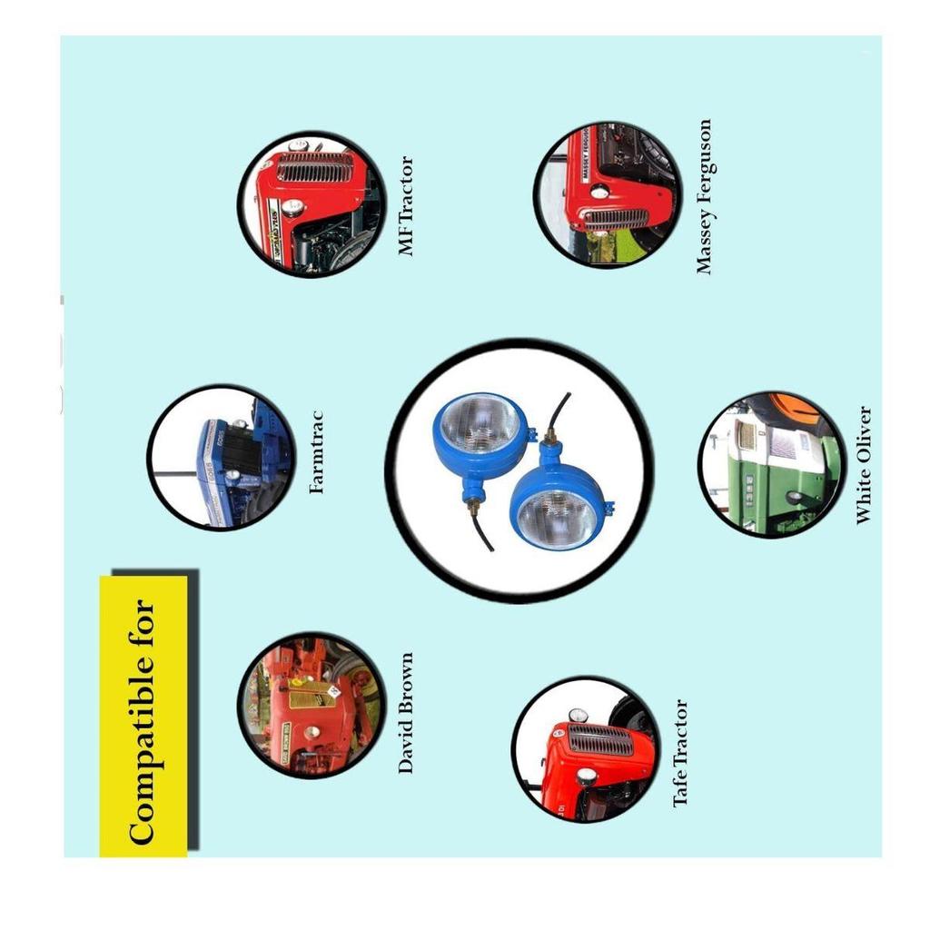 Headlight Ford 2000 3000 4000 5000 7000 Tractor Blue Head Lamp David Brown Series, Case/IH Tractor  LH – 11000301T