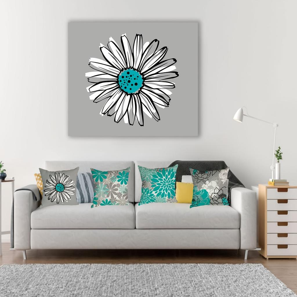 Nordic Cyan Sweet Home Pillowcase Home Decoration Living Room Sofa Decoration Pillowcase 40*40 Car Cushion Cover 50x50 60*60