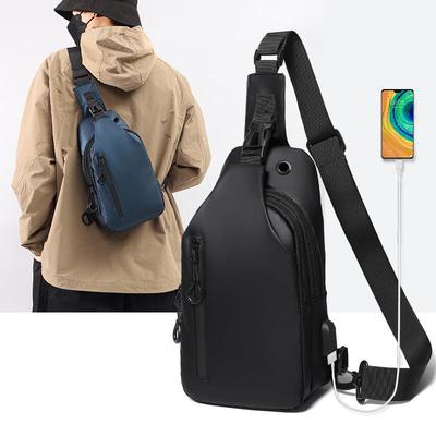 New Men's Crossbody Chest Bag: Casual, Large-Capacity, Water-Repellent, Korean-Style Motorcycle Backpack