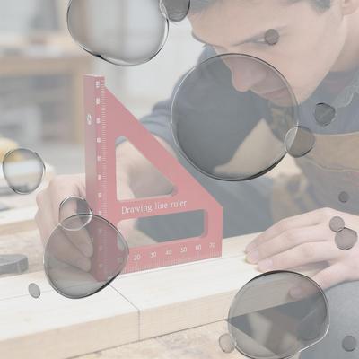 45/90 Degree Woodworking Square Protractor 45/90 Degree Drawing Line Ruler for Carpentry Engineering and DIY Projects