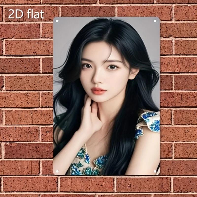 

Винтажная металлическая настенная табличка Ретро женский портрет Железо Рустик Домашний декор Постер 20x30cm（7.8x11.8inch）