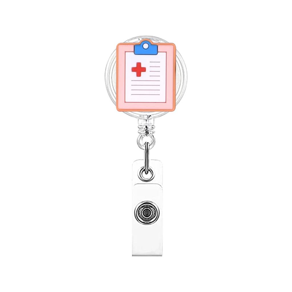 1 Stück Krankenschwester Einziehbarer Ausweis-Clip Halter für Ausweise Arztausweis Schlüsselanhänger Schulstudent Porta Credencial Ausweishalter