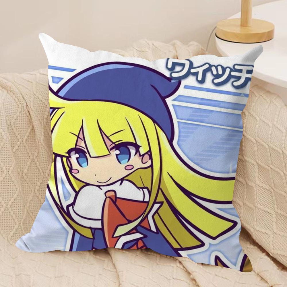 P-Puyo P-Pop Fever Cushion Cover Soft Plush Fabric Double-Sided Printed Sofa Cushion Cover for All Seasons Home Decor Gift