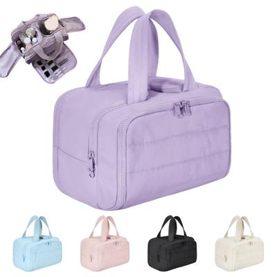 Travel Toiletry Bag Women Large Capacity Zip Around Makeup Bag Puffy Cosmetic