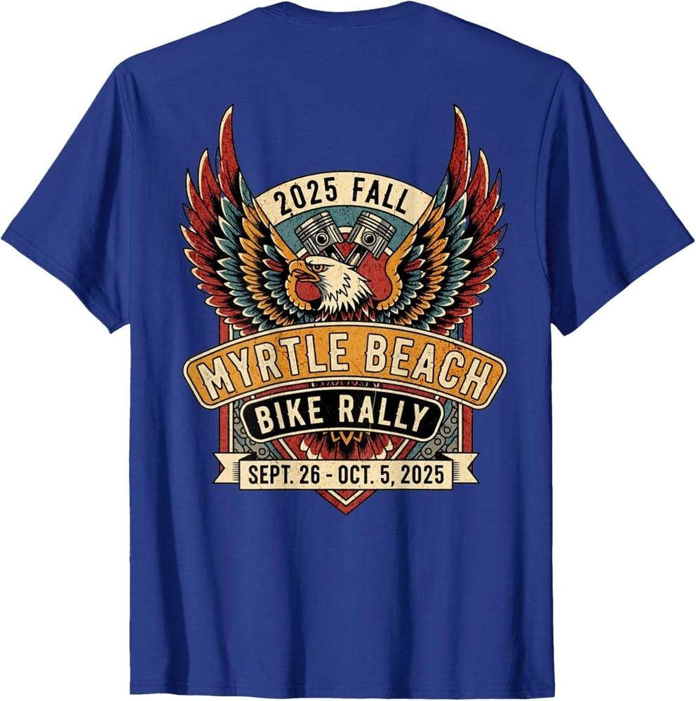 

Футболка с принтом «Осенний мотослет в Миртл-Бич 2025» с винтажным рисунком на спине XL