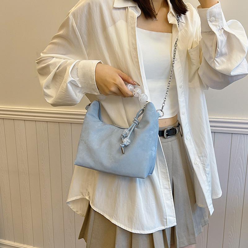 New Chinese-style Hand-held Pearl Bag for Women's Summer New Fashionable Simple Niche Design Commuter One-shoulder Crossbody Bag