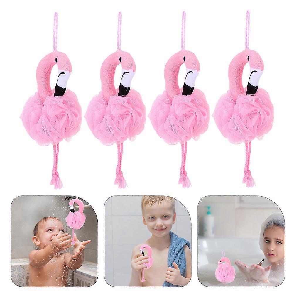 8 Pcs Flamingo Shower Accessories Body Exfoliator For Adults And Children Easy Cleaning Tool