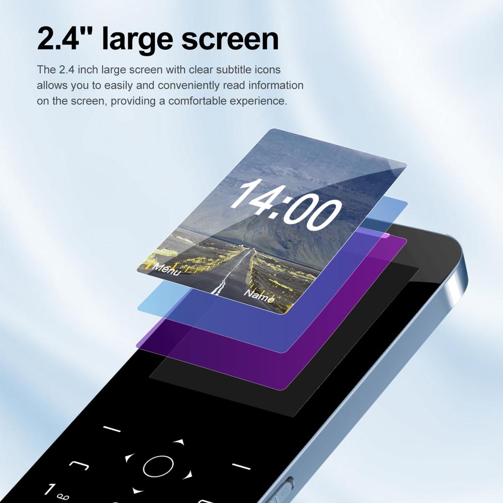 M14 Caracteristică Telefon Patru Cartele Sim Standby Ecran de 2,4" Baterie 1100mAh MP3 MP4 Radio FM Telefon senior