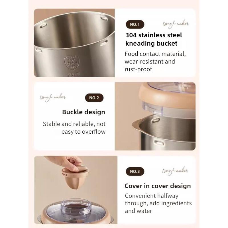 3.5L Amassadeira Elétrica Totalmente Automática Doméstica Máquina de Moer Farinha Pequena de Mesa para Misturar Farinha Máquina Chef de Macarrão