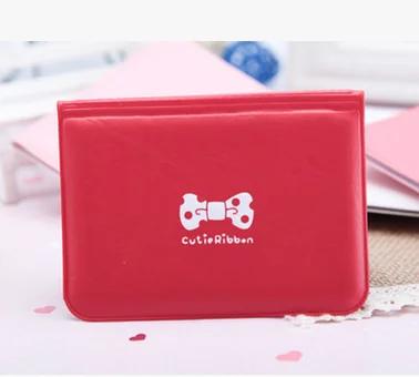 

Girl Women Business Credit Card Holder Card Case 12 Bits Bow-knot Printing Leather ID Card Holder Card Cover Cardholder Wallet красный