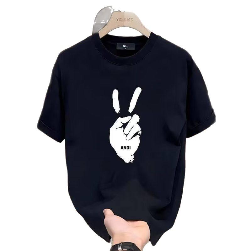 Cross-Border Exclusive Explosive Goods, Good Goods 100% Cotton Short-Sleeved T-Shirt Men'S Summer Tide Brand Trend Loose And Versatile Simple