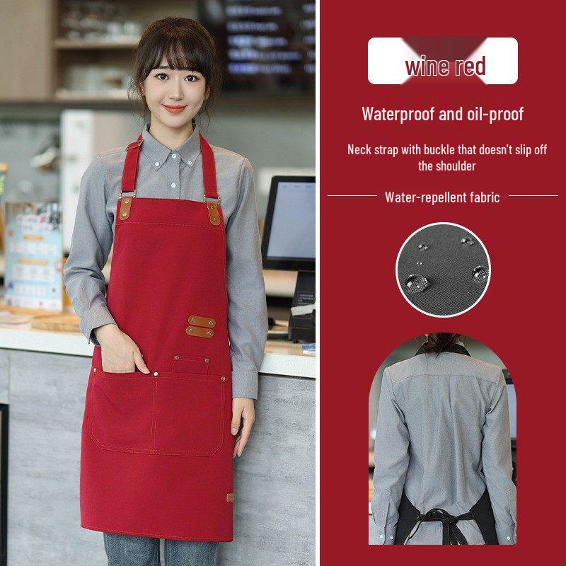 2026 Waterproof Canvas Apron with Logo for Men and Women In Catering and Restaurants