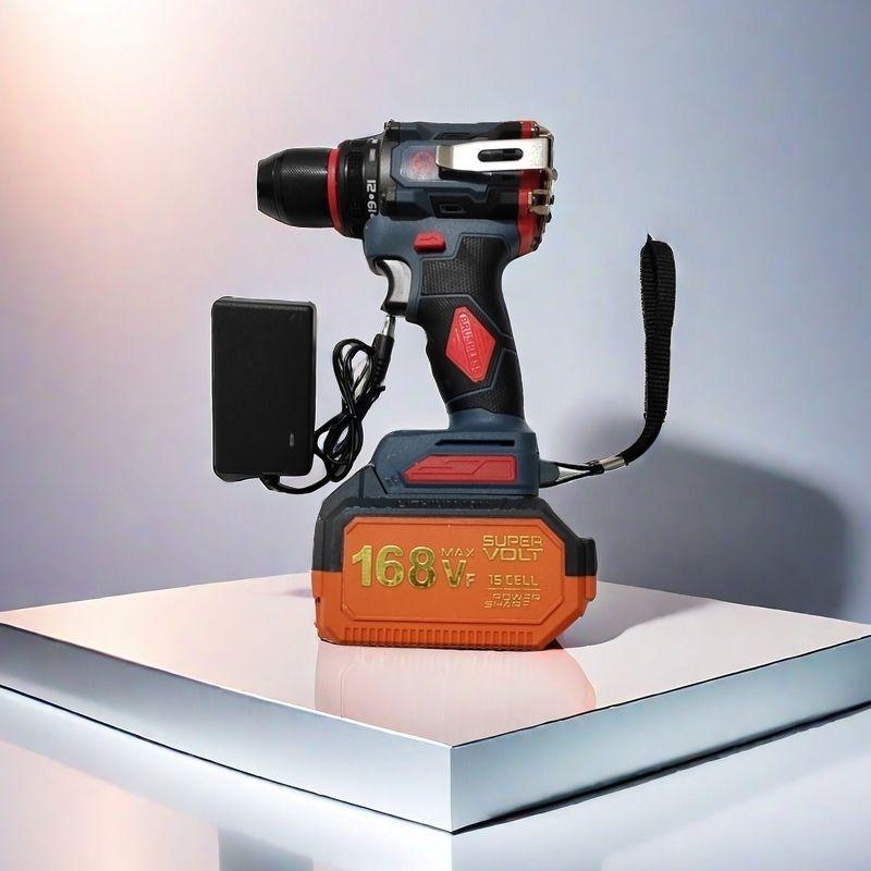 High-Power Wireless Brushless Drill & Screwdriver with Lithium Battery