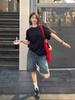 Summer 2025 Retro High-Waisted Denim Shorts - Trendy Slimming Mid-Length Style