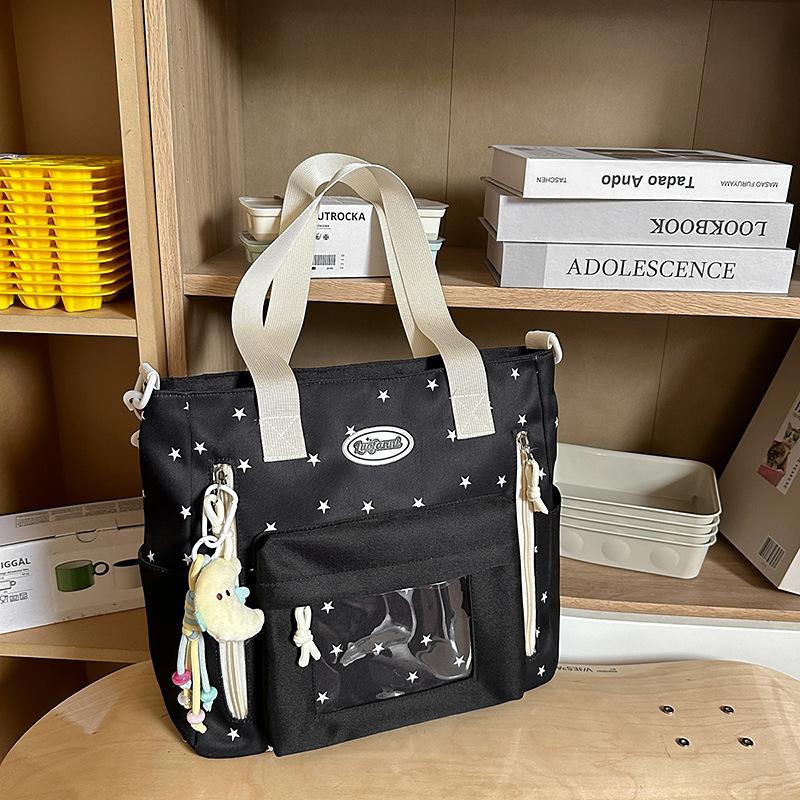 New schoolbag women's blue high-value shoulder bag multi-compartment primary and secondary school students grade two-piece pain bag