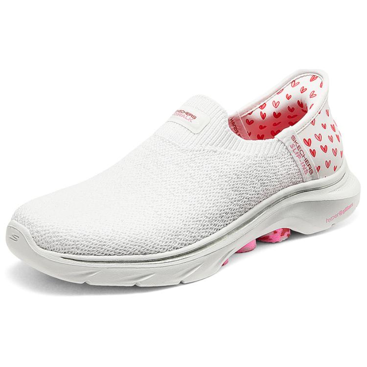 Skechers Go Walk Fashion Versatile Low-Top Casual Shoes Women Sneakers White Pink 125239-WPK