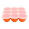 Ice Cube Mold Tray Food-Grade Silicone Ice Maker with Lid 9 Holes Easy Release Infant Food Food Container