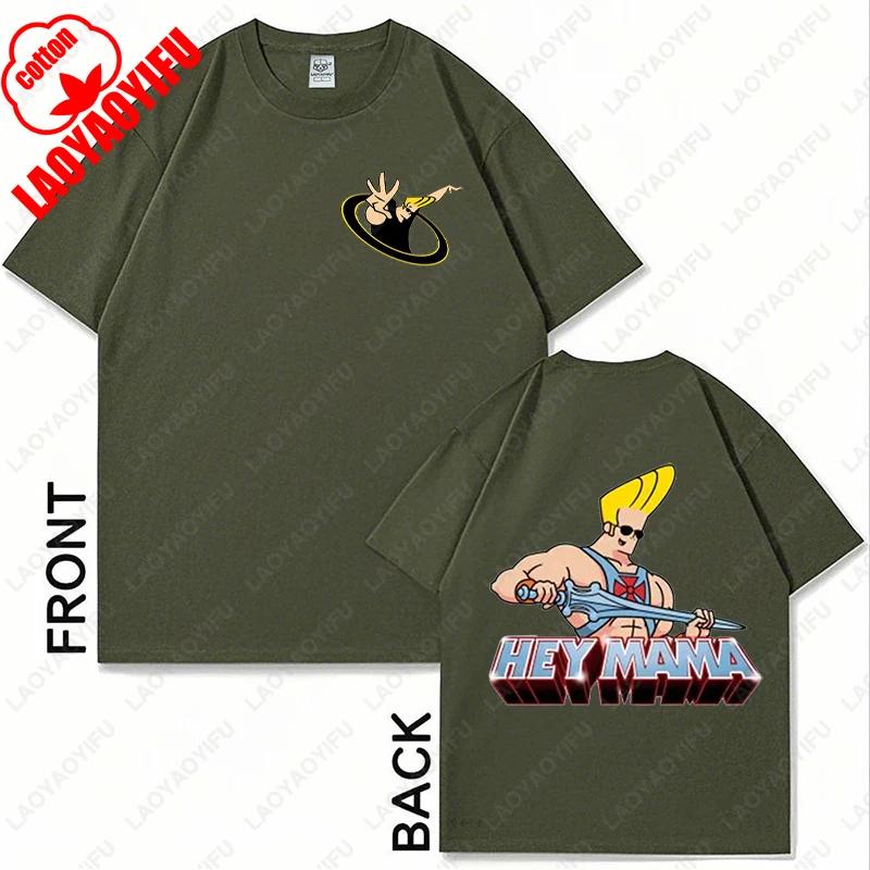 Johnny Bravo Fitness Graphic Shirt Retro Unisex Cotton Funny Teeshirt Casual Wear Birthday Present 80s 90s Hipster Adult Tops