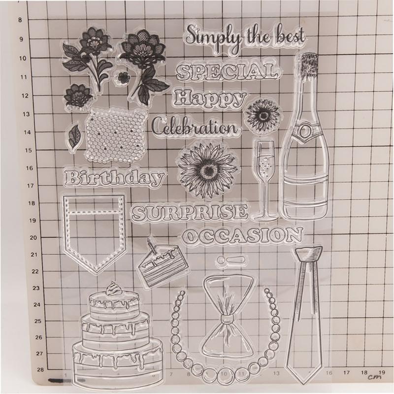 Birthday Celebration Clear Silicone Stamp Scrapbooking Silicone Stamp for Birthday Card Making, Photo Album Decoration