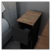 Comodino Stretto Nero 20 Cm Tavolino da Letto Con 1 Cassetto Per Camera da Letto Mansardata