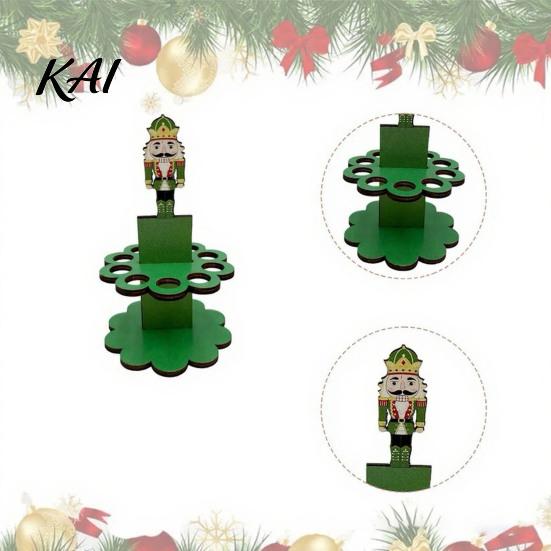 Christmas Money Holder Ornaments with 10 Holes, Snowman Santa Claus Tree Festive Desktop Decoration Wooden Cash Holder, Holiday Rack Table for