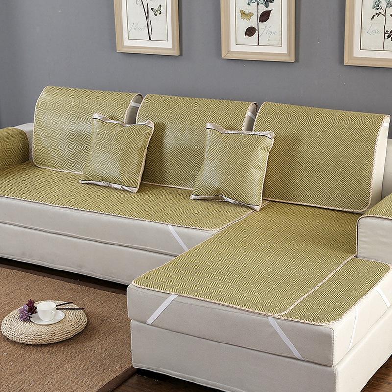 

Summer Cool Cushion Ice Silk Rattan Mat Summer Mat Sofa Cushion Non-Slip Fabric European Sofa Cover Sofa Towel 70*70cm