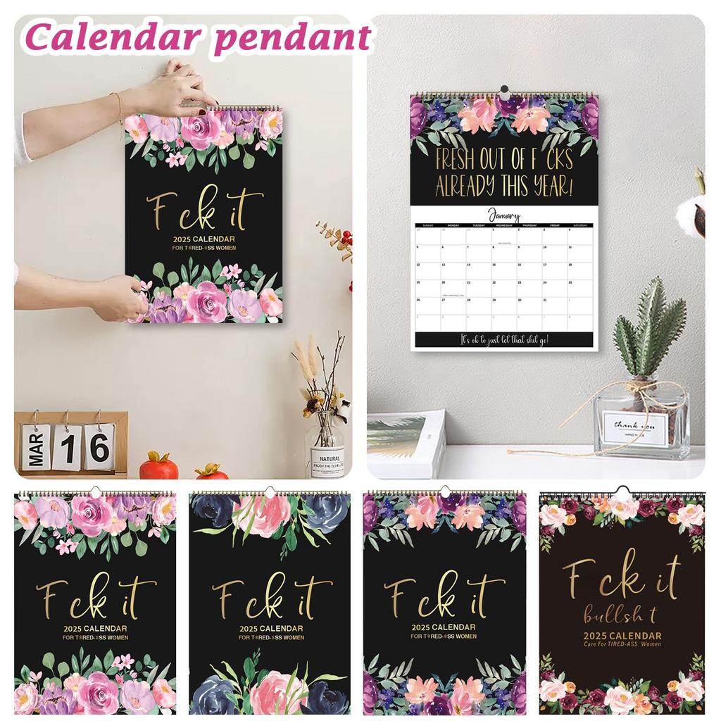 2025 Kalender For Trøtte Kvinner, Hjemmeveggkalender, Morsom Kalender Med Stygge Ord For Kvinner