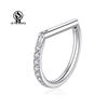 Stainless Steel D-Shaped Zircon Inlaid Nose Ring and Earring Piercing Jewelry
