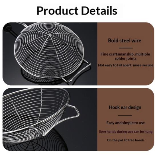 Skimmer Spoon Pasta Strainer with Long Handle Stainless Steel Wire Mesh Colander for Frying And Boiling Heat-Resistant Kitchen Tool for Draining And