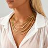 Fashion Classic Stainless Steel Flat Snake Chain Necklace for Woman Gold Color Clavicle Chain Choker Necklace Jewelry Wholesale
