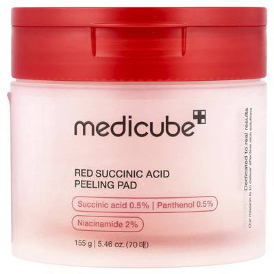 Red Succinic Acid Peeling Pads, 70 Sheets
