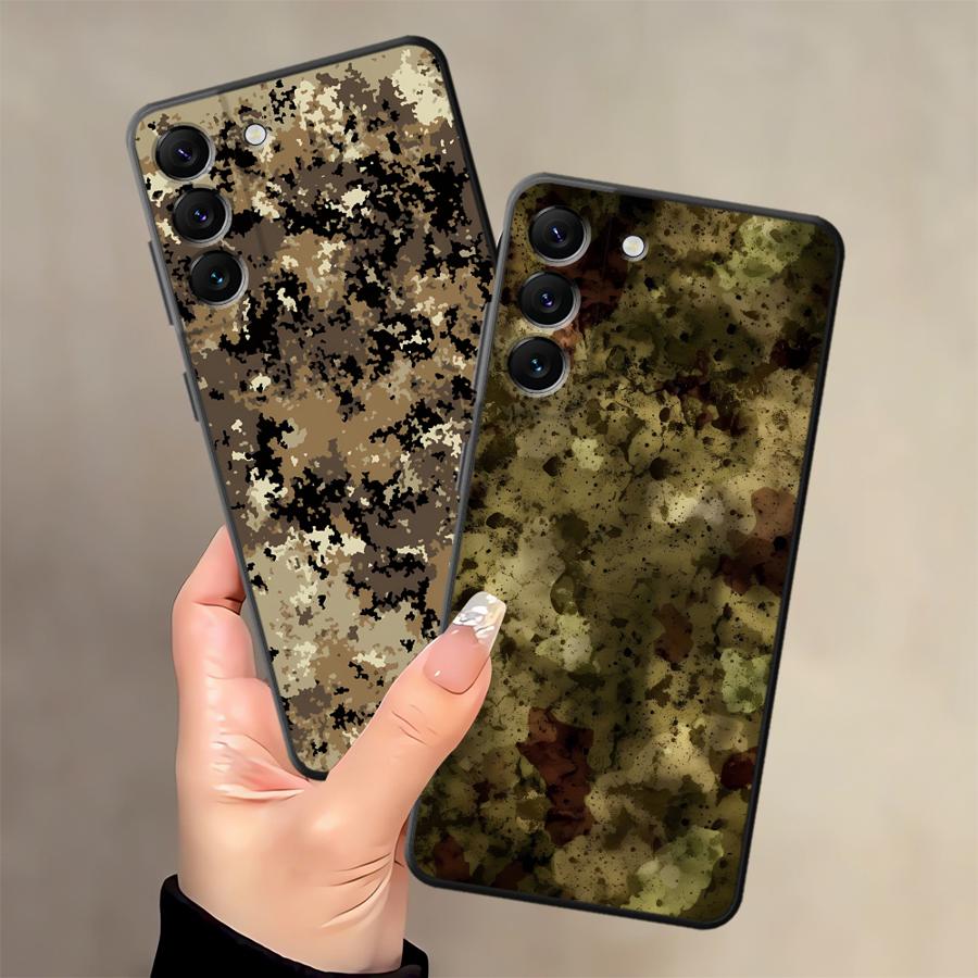 Case for Samsung Galaxy A03 A01 A02 A10 A20 A50 A70 A04 A05 A30 A40 A06 Note 20 Ultra 9 10 Soft Back Phone Cover Camouflage