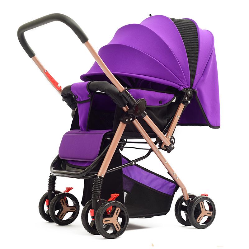Lightweight, Foldable, Two-Way Baby Stroller with Four Wheels