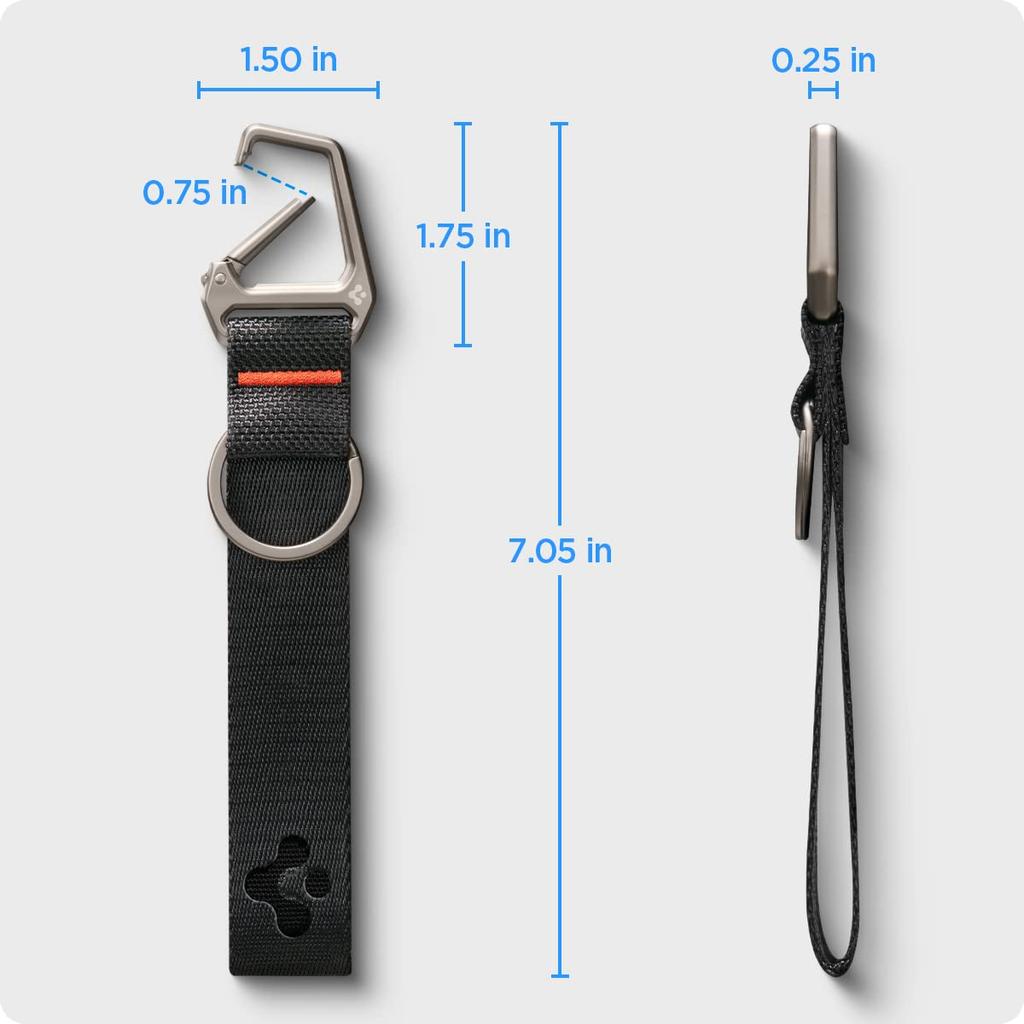 Brelok samochodowy podwójny karabińczyk hak etui na klucze wygodny prosty inteligentny design brelok AHP05472 [Spigen] męski damski (czarny)