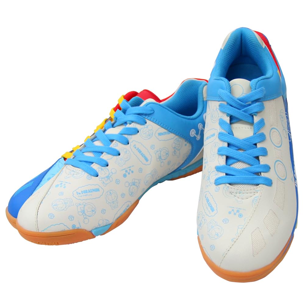 The World Connect TWC "I'm DORAEMON" Table Tennis Shoes, White, Size 23.5 cm, E