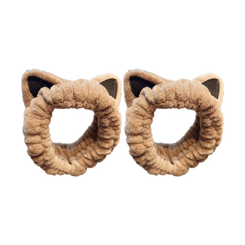 Cute Cartoon Cat Ears Face Wash Headband for Women with High Elasticity Hairband Accessories