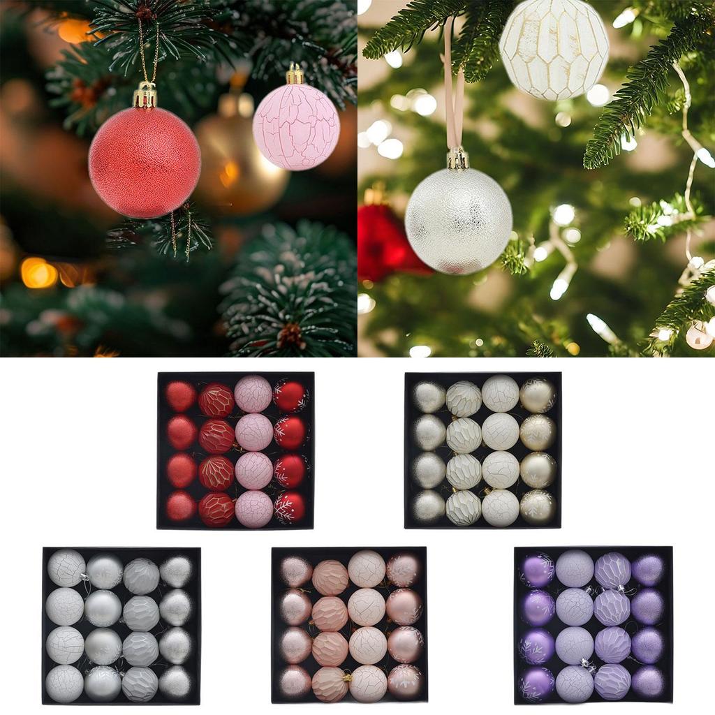 16Pcs Christmas Ball Ornaments Shatterproof Party Supplies DIY Baubles Hanging Balls Christmas Ornaments for Indoor Celebration
