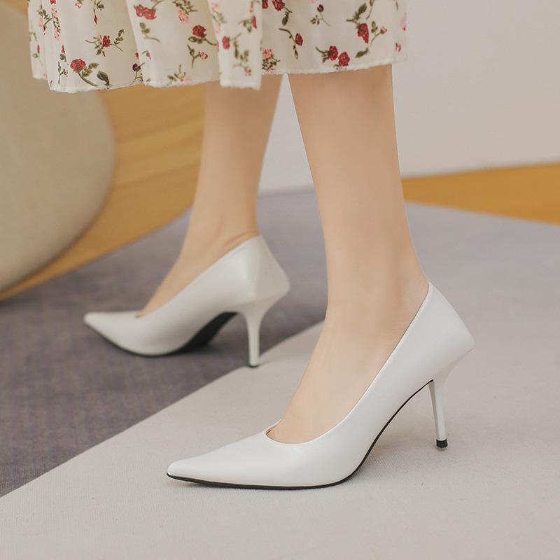 Pointed Shallow Mouth Shoes Summer 2025 New Heels Professional Single Shoes High Heels Women's Stiletto Fashion