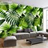 3D фотошпалери з тропічним дощовим лісом, настінні шпалери з банановим листям, сучасні фотофонові шпалери