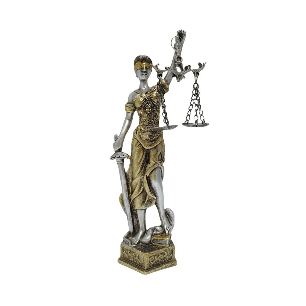 Blind Law Goddess Statue Resins Lady Justice Sculpture with Scale Greek Roman Fairness Figurine Ornament Gift for Lawyer