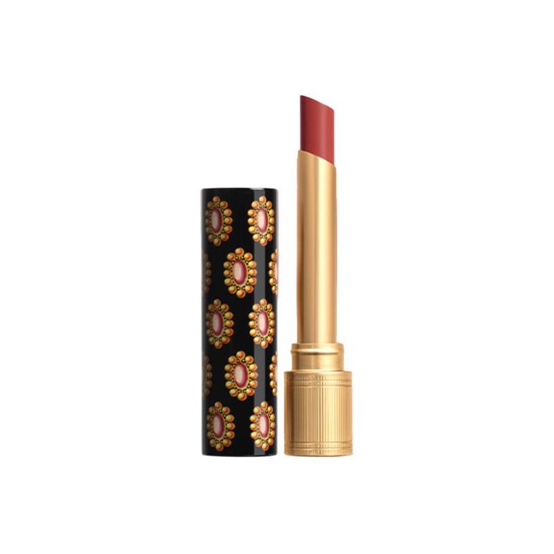 Gucci Lipstick Gem Lips Colorful Glaze Creamy Moisturizing Thin Tube Colored Glass Lip Gloss Cosmetics #217 Rose Milk Chestnut Without Gift Box