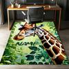 Custom Name Giraffe Printed Carpet,Rug for Office Chair Living Room Bedroom Kitchen Room Decor Gifts.