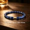 Natural Lapis Lazuli Bead Inlays Bracelet for Women Men Symbolizing Strength and Success Stretch Jewelry Gifts