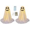 LED svítící figurka ducha Halloween Vnitřní dekorace ducha z bílé látky s dálkovým ovládáním pro domov, kuchyň, krbovou římsu, stůl, stolní desku, party dekorace
