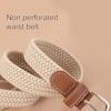 1Pc U Shape Buckle Elastic 100x2.5CM Unisex Belts Mens/Women Canvas Webbing Braided Imitation Leather