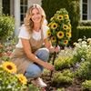 Girasole Artificiale con Gambo ad Ago per Decorazione Giardino Interno Esterno Decorazione Casa